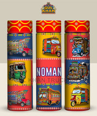 Printed Travel Bottle Customized Truck & Rickshaws Design