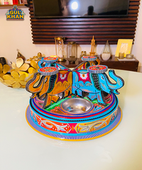 Yellow & Red Truck Art Elephant Tray