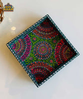 Green Semi Circle Cone Truck Art Tray (Handpainted)