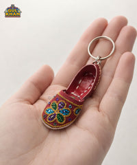 Red Embroidered Khussa Keychain