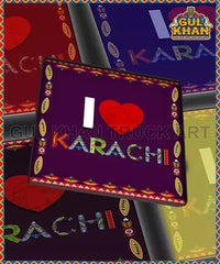 I Love Karachi Printed Coaster Design