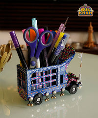 Cone Art Blue Stationery Truck Design