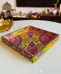 Yellow Circle Cone Truck Art Tray (Handpainted)