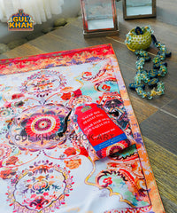 Red Motif Pocket Janamaz/Prayer Rug