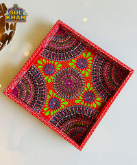 Red Semi Circle Cone Truck Art Tray (Handpainted)