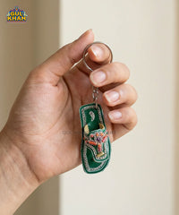 Green Traditional Chappal Keychain