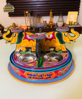 Yellow & Red Truck Art Elephant Tray