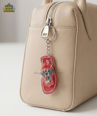 Red Peshawari Chappal Keychain