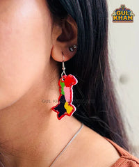 Pakistan Colour Map Ear Rings