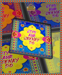 Yellow & Blue Jio Or Jeeny Do Printed Coaster Design