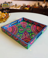 Navy Blue Cone Truck Art Tray (Handpainted)