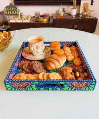 Navy Blue Cone Truck Art Tray (Handpainted)