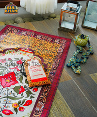 Pink & Yellow Floral Pocket Janamaz/Prayer Rug