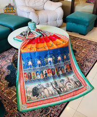 Mughal Artisan Inspired Printed Shawl 01
