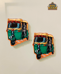 Green Rickshaw Fridge Magnet