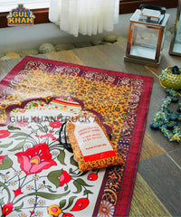 Pink & Yellow Floral Pocket Janamaz/Prayer Rug
