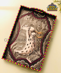 Gray Scale Tray Wooden Hand Painted 0048
