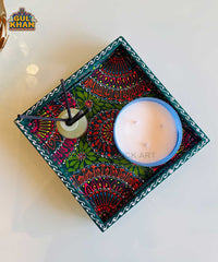 Green Semi Circle Cone Truck Art Tray (Handpainted)
