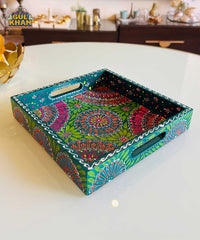 Green Semi Circle Cone Truck Art Tray (Handpainted)