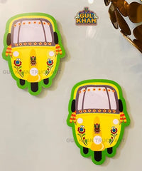 Yellow Rickshaw Acrylic Fridge Magnet