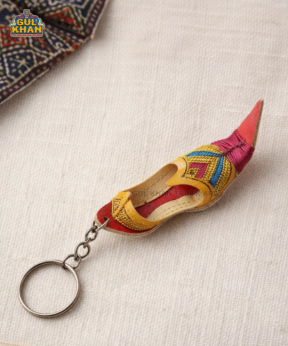 Yellow Traditional Khussa Keychain
