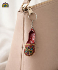 Red Embroidered Khussa Keychain