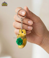 Green Kolhapuri Slipper Keychain