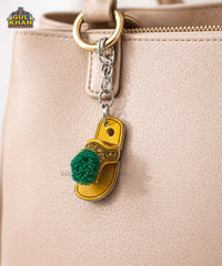 Green Kolhapuri Slipper Keychain