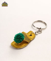 Green Kolhapuri Slipper Keychain