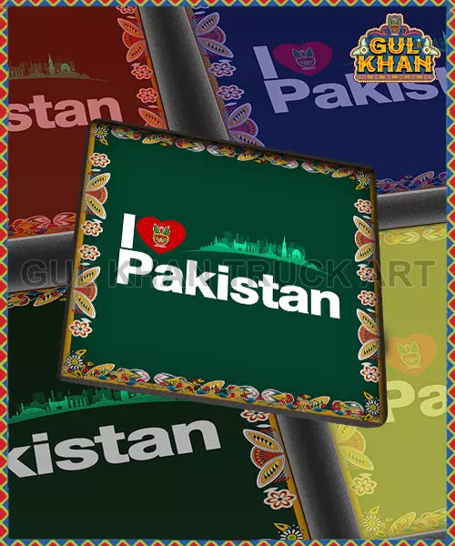 I Love Pakistan Printed Coaster Design