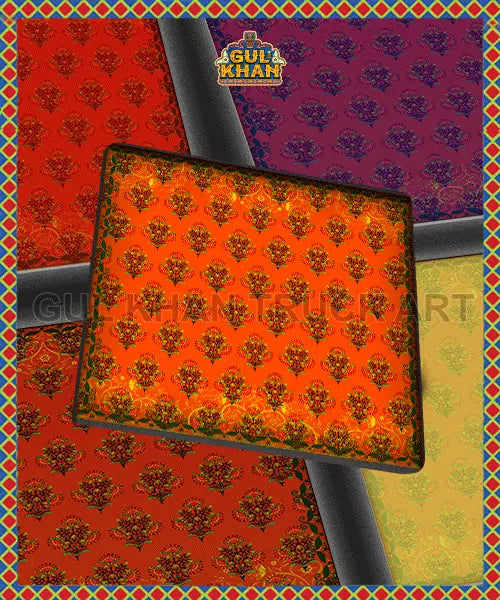 Red Motif Printed Coaster Design