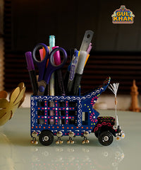 Cone Art Blue Stationery Truck Design