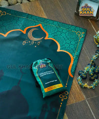 Sea Green Crescent Pocket Janamaz/Prayer Rug