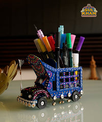 Cone Art Blue Stationery Truck Design