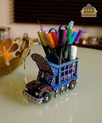 Cone Art Blue Stationery Truck Design