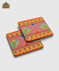 Peacock Printed Truck Art Coaster Design