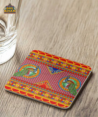 Peacock Printed Truck Art Coaster Design