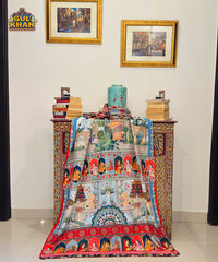Mughal Artisan Inspired Printed Shawl 02