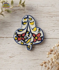 Multani Blue Pottery Leaf Ceramic Magnet