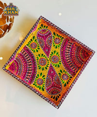 Yellow Circle Cone Truck Art Tray (Handpainted)