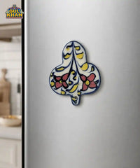 Multani Blue Pottery Leaf Ceramic Magnet