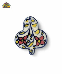 Multani Blue Pottery Leaf Ceramic Magnet