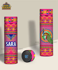 Pink Motif Customized Printed Travel Bottle