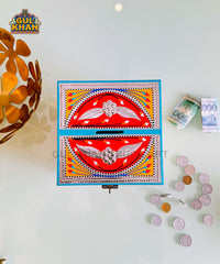 Yellow & Red Truck Art Money Box Gullak