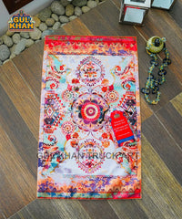 Red Motif Pocket Janamaz/Prayer Rug