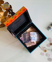 Yellow & Red Truck Art Money Box Gullak