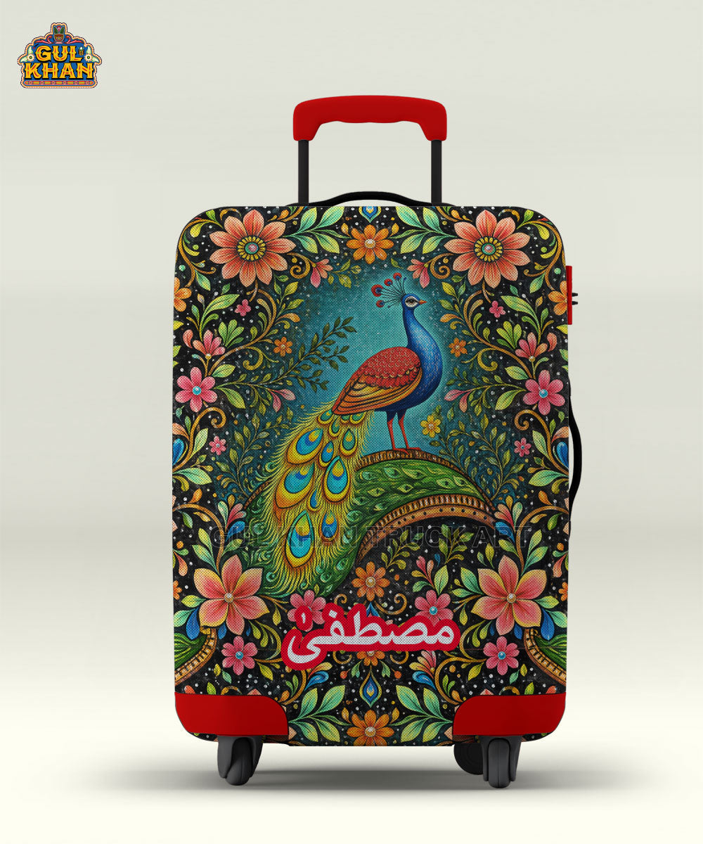 Royal Peacock Truck Art Trolley Bag Cover ( Customizable )