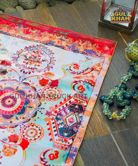 Red Motif Pocket Janamaz/Prayer Rug