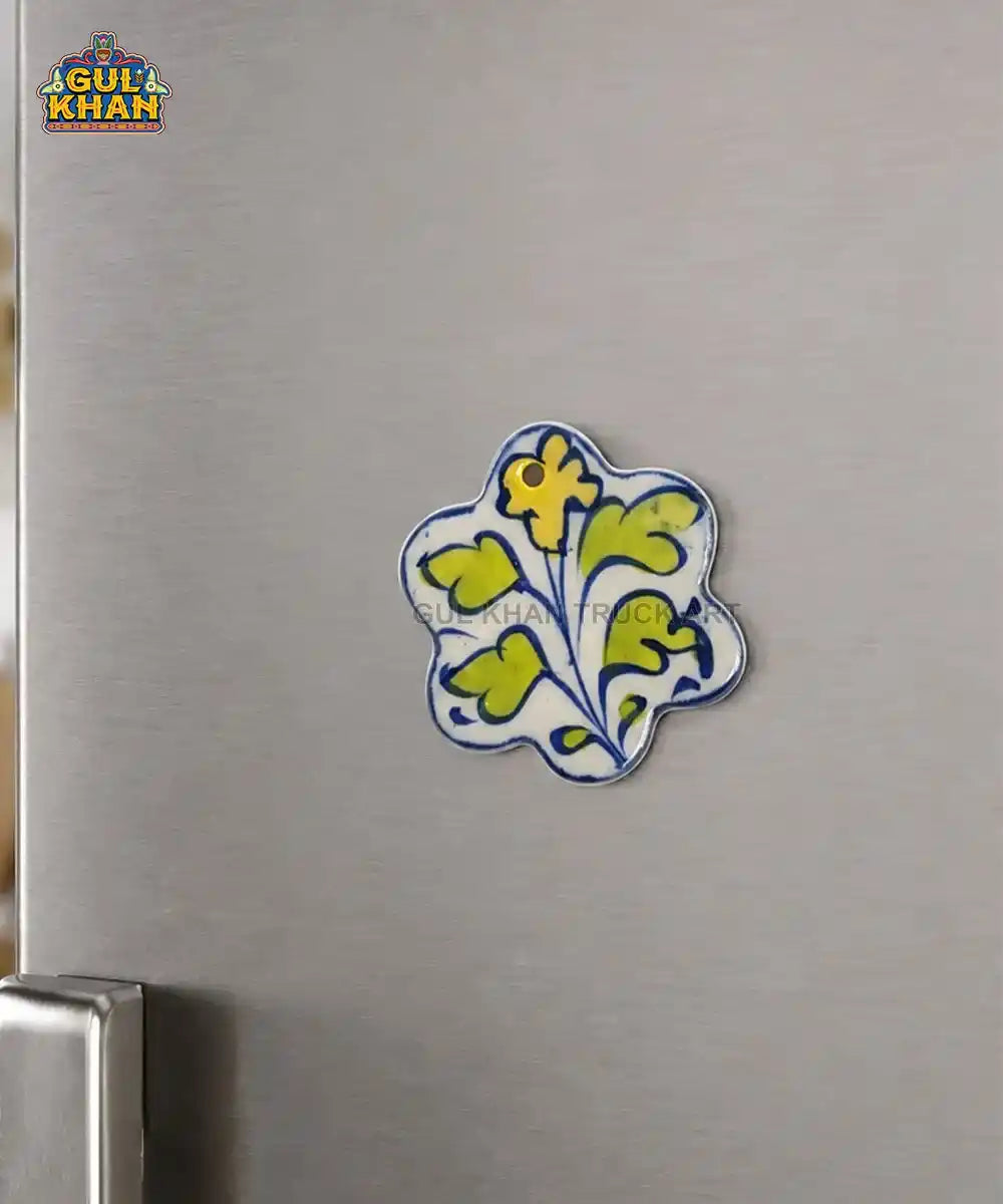 Multani Blue Pottery Blossom Ceramic Magnet