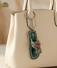 Green Traditional Chappal Keychain